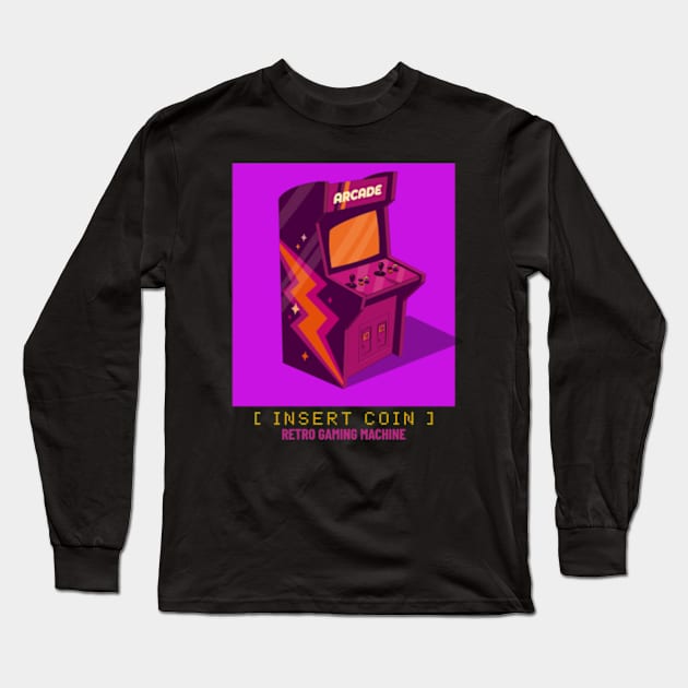 Retro gaming arcade anime style Long Sleeve T-Shirt by Legendary Skins Tees